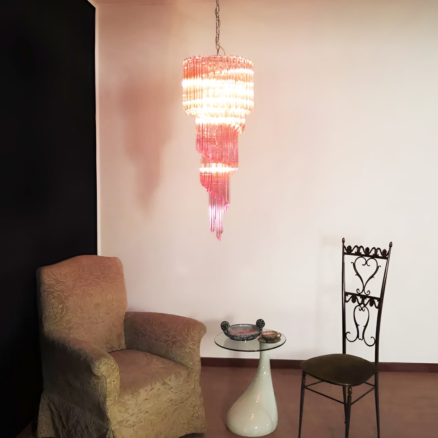 Скляна люстра Murano Spiral Prism