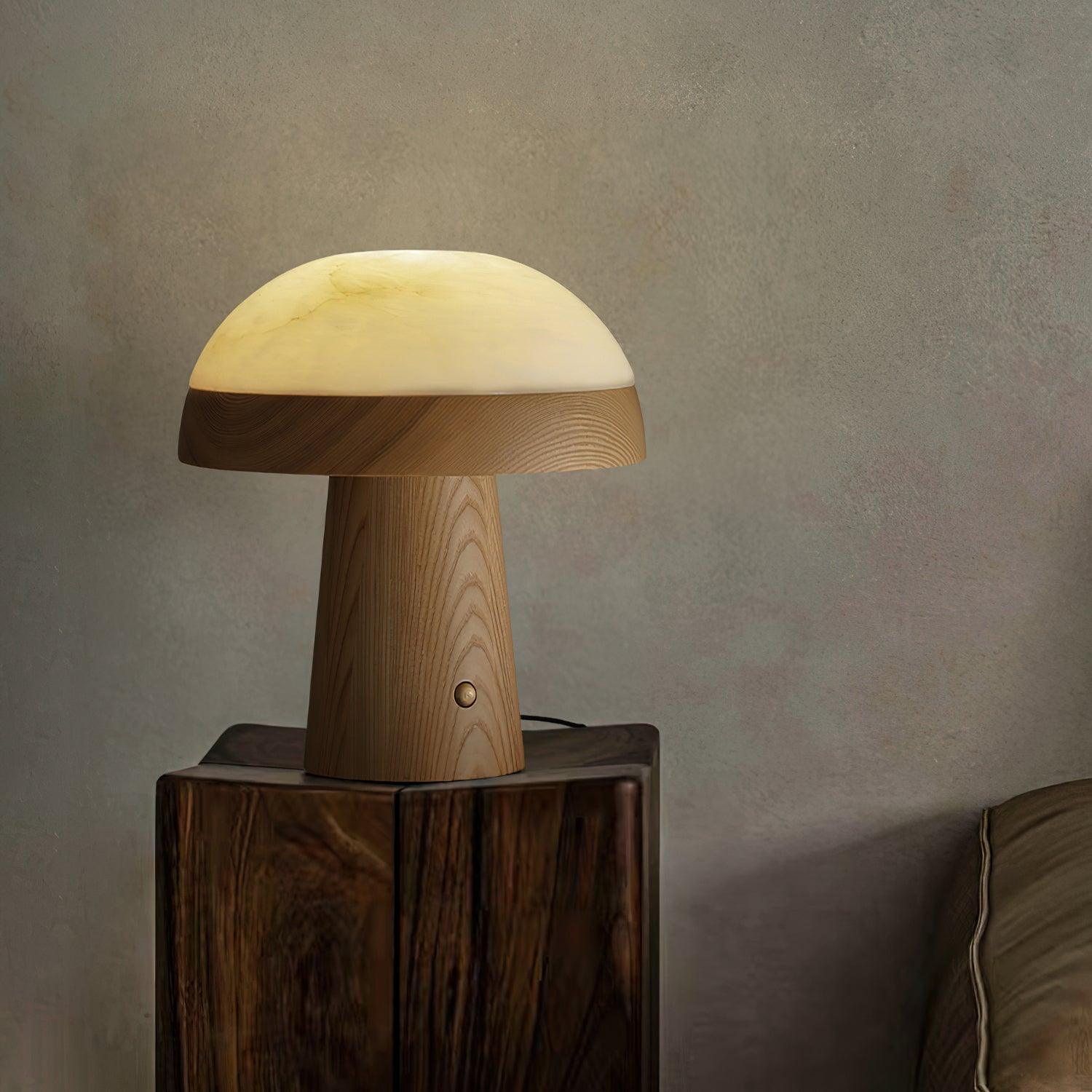 Mushroom Cloud Alabaster Table Lamp