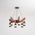 Nautical Industrial Style Wooden Chandelier - Vakkerlight