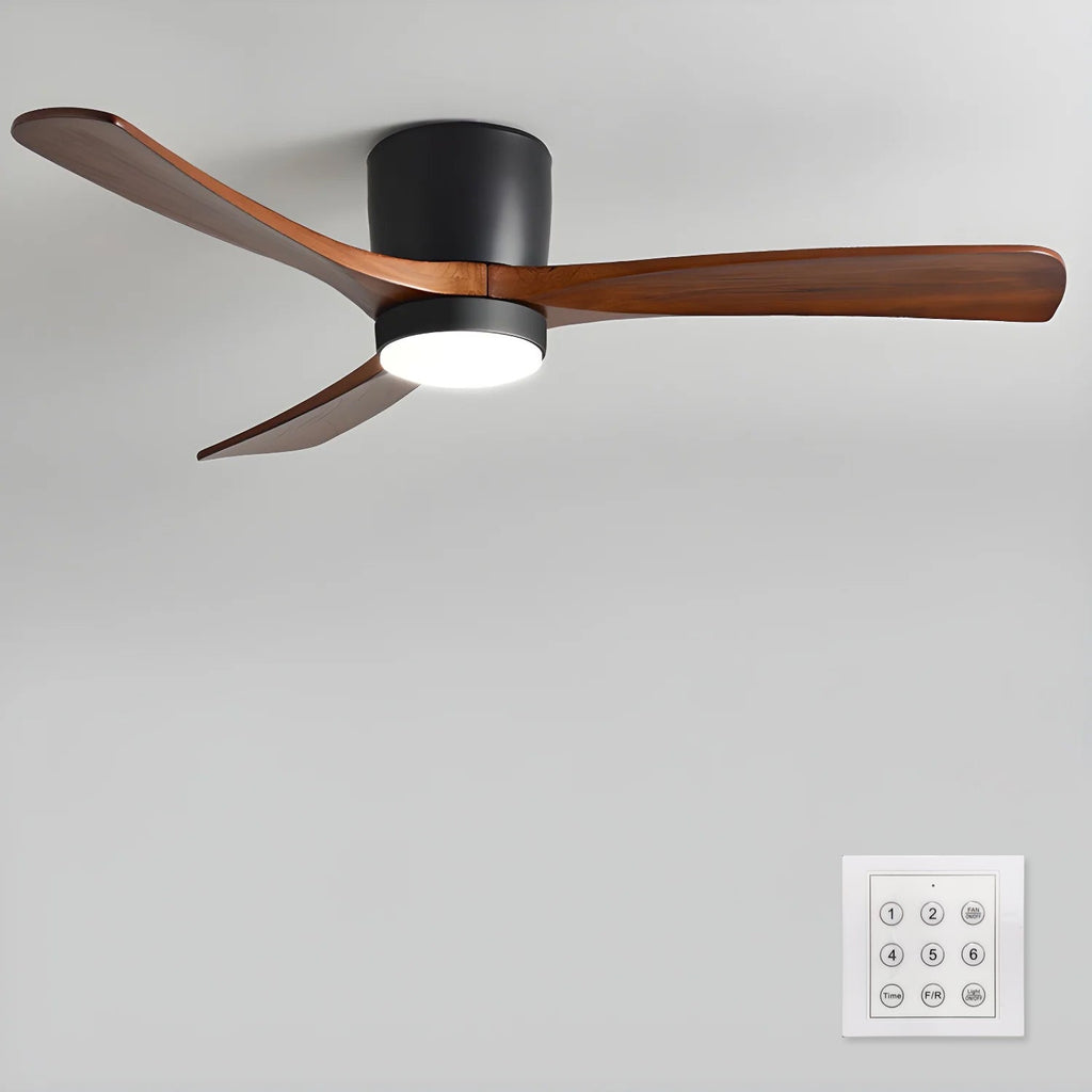 Nordic Wooden Ceiling Fan Light