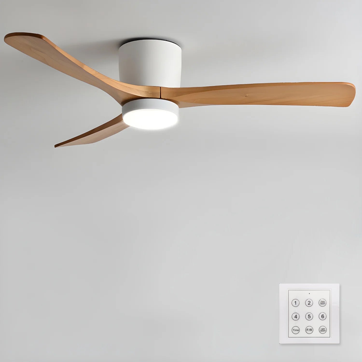 Nordic Wooden Ceiling Fan Light