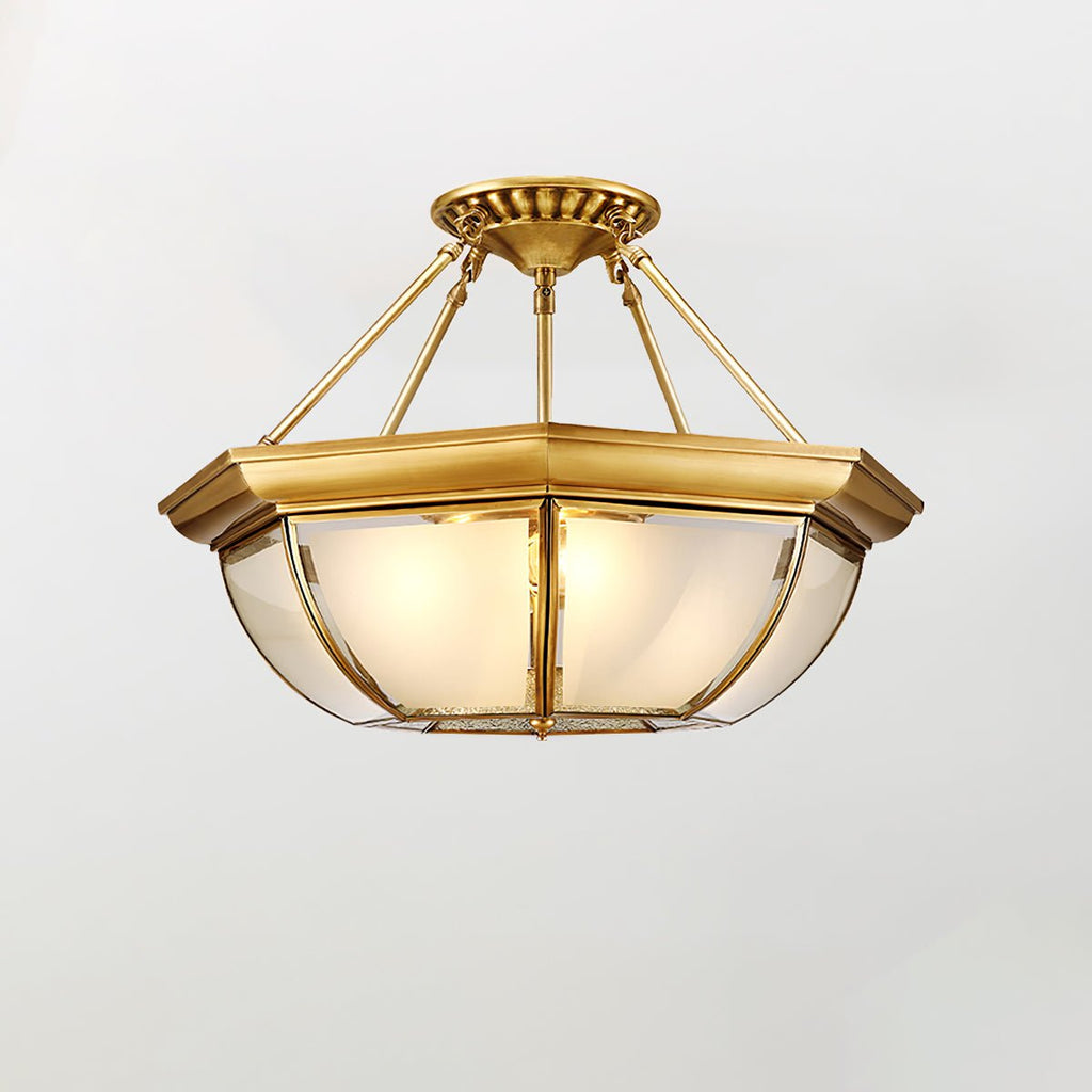 Латунний стельовий світильник у формі чаші