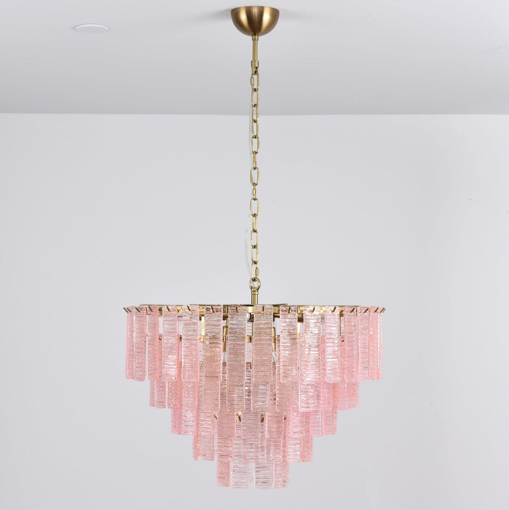 Розовая люстра Opalora Murano
