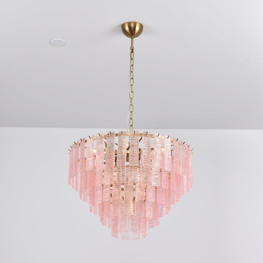 Розовая люстра Opalora Murano