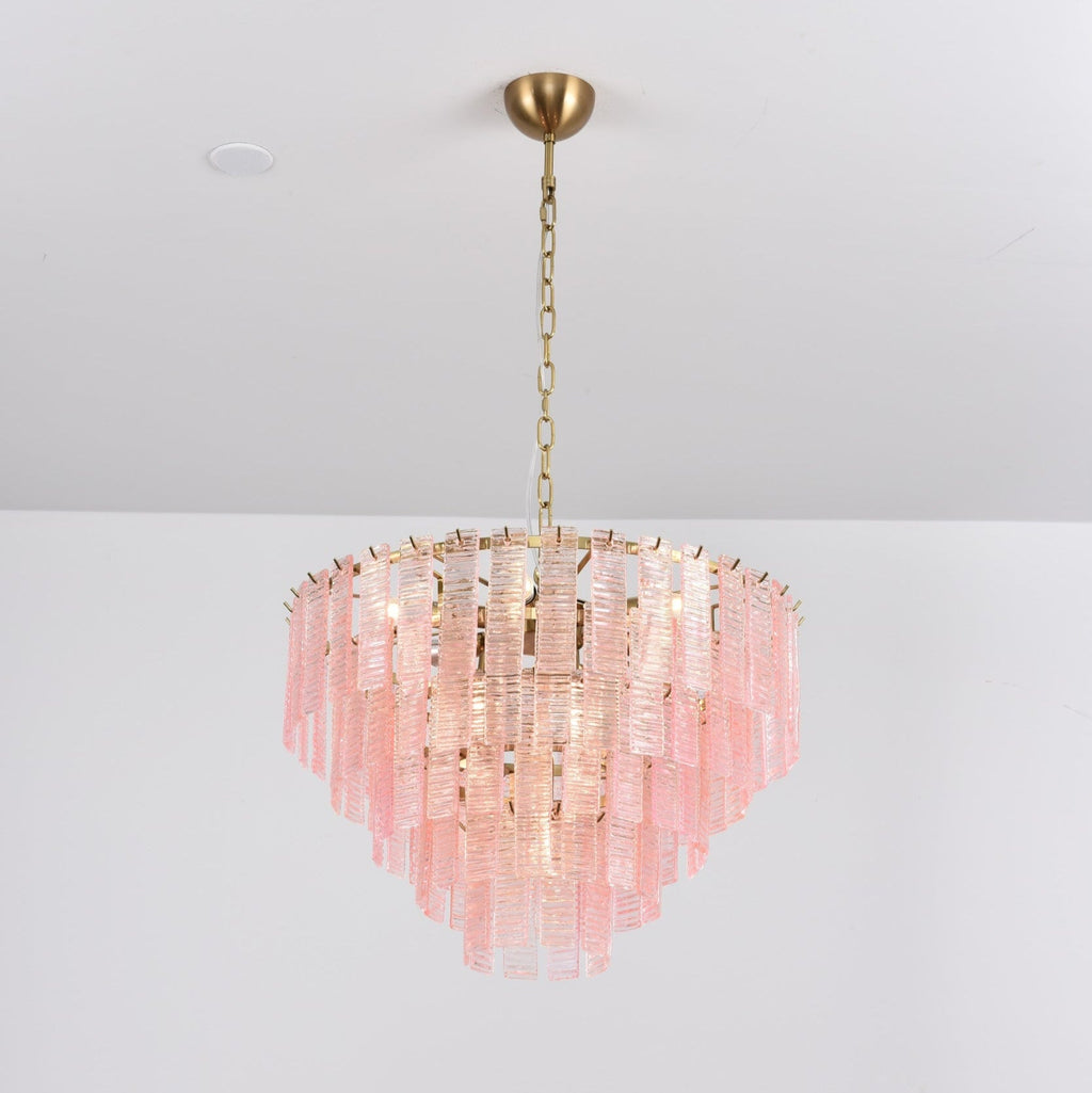 Розовая люстра Opalora Murano