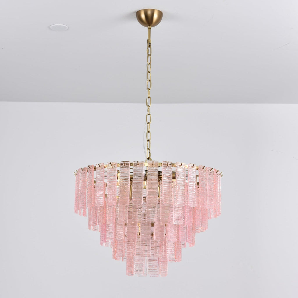 Розовая люстра Opalora Murano