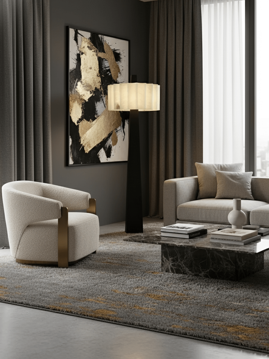 Напольный светильник Origami Pleat Alabaster