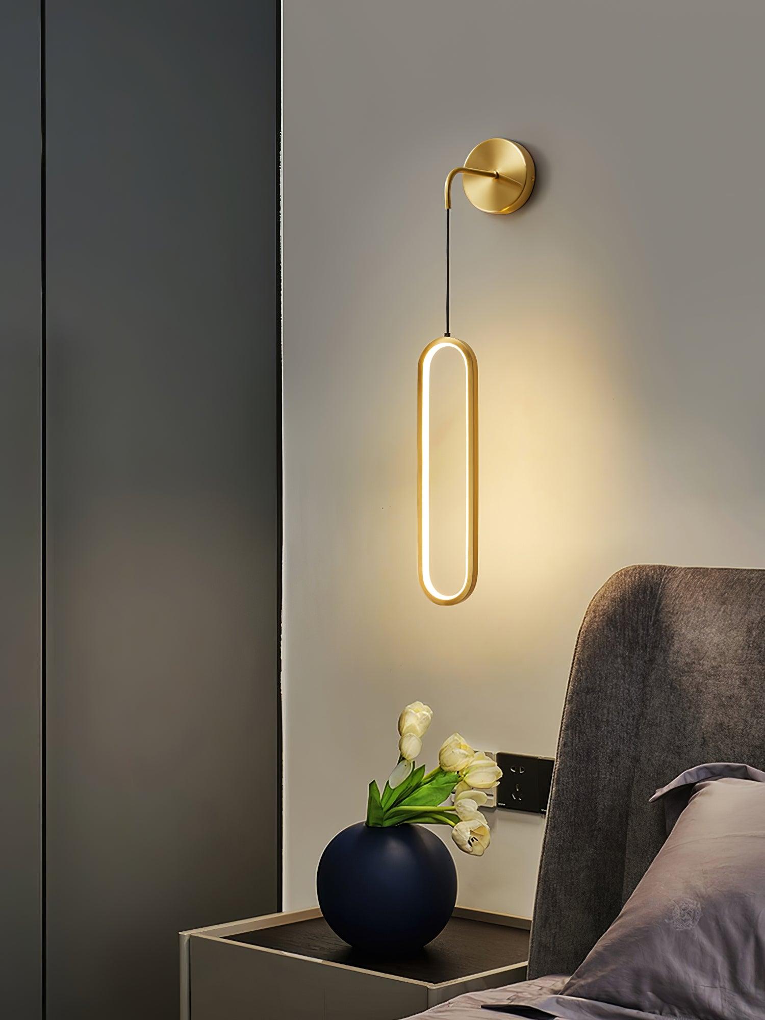 Овальний настінний латунний світильник LED