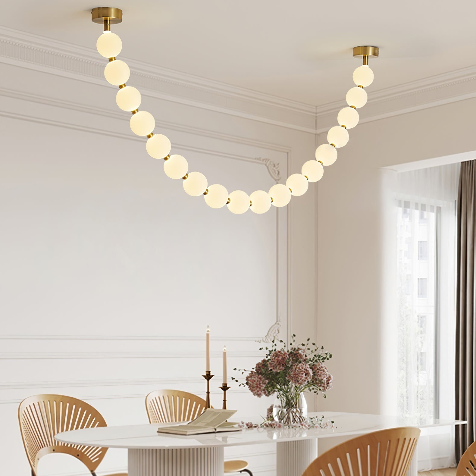 Pearl Necklace Balls Chandelier - DEPRIMO