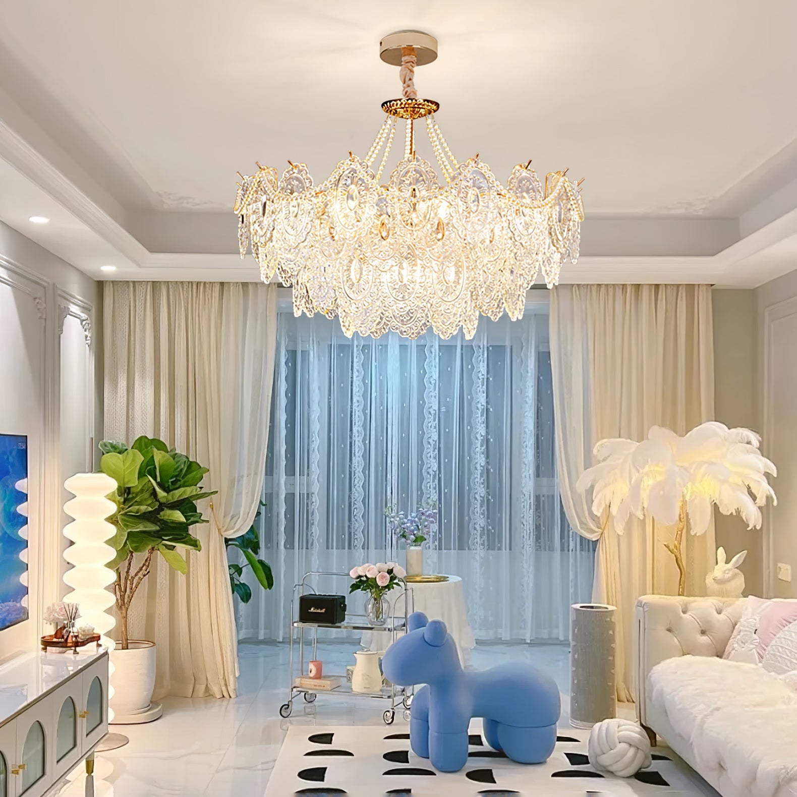 Скляна люстра «Перлини»