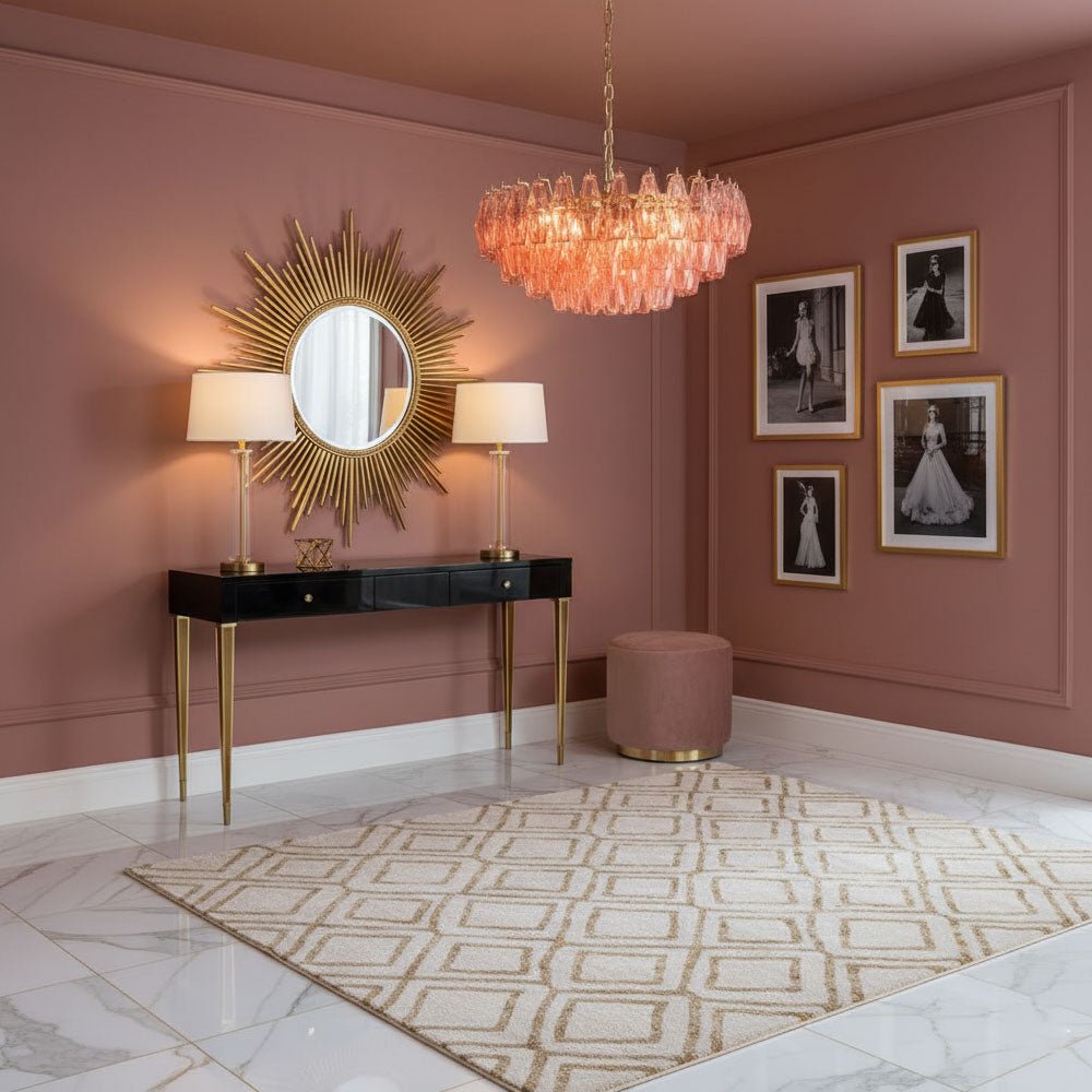 Люстра Pink Polygon Drop