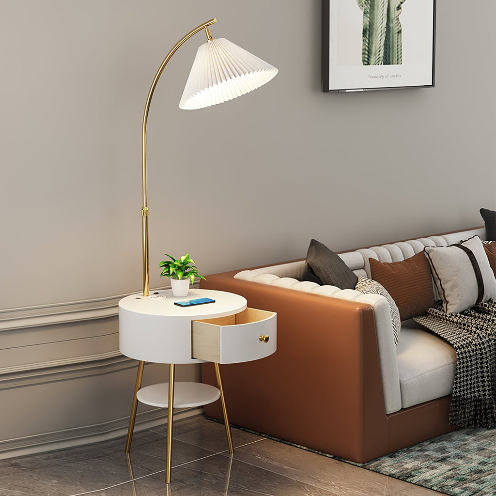 Pleated Arc Floor Light