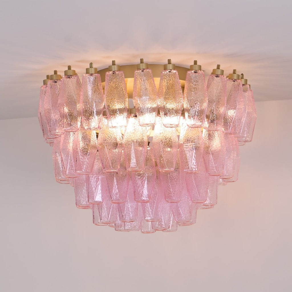 Poliedri Murano Pink Ceiling Light - Vakkerlight