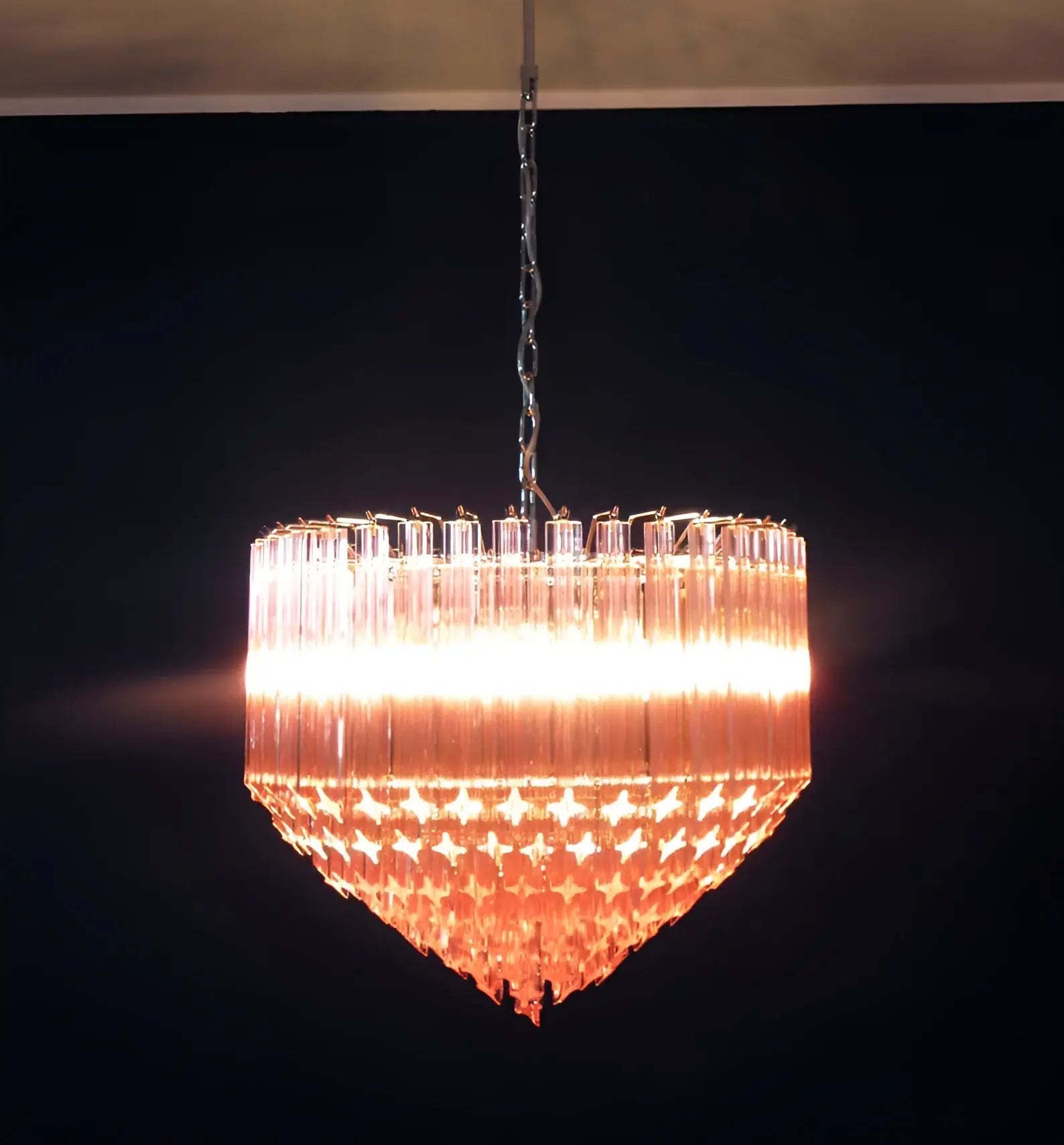 Prism Murano Pink Glass Chandelier