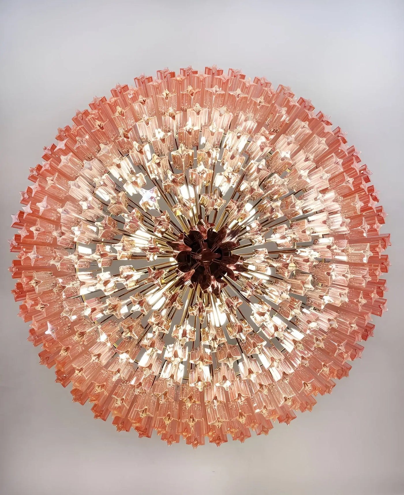 Prism Murano Pink Glass Chandelier