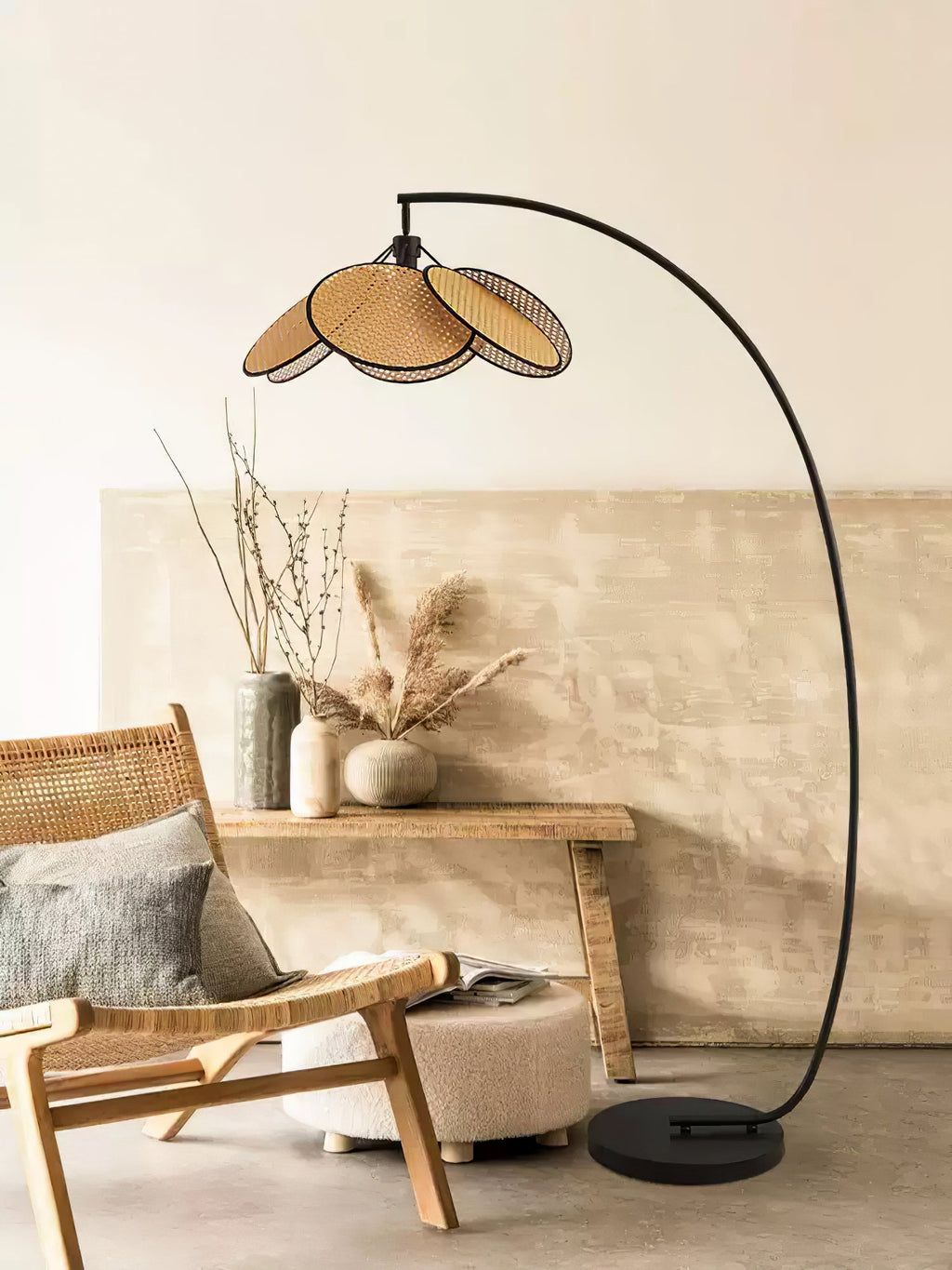 Торшер Rattan Bloom Arc