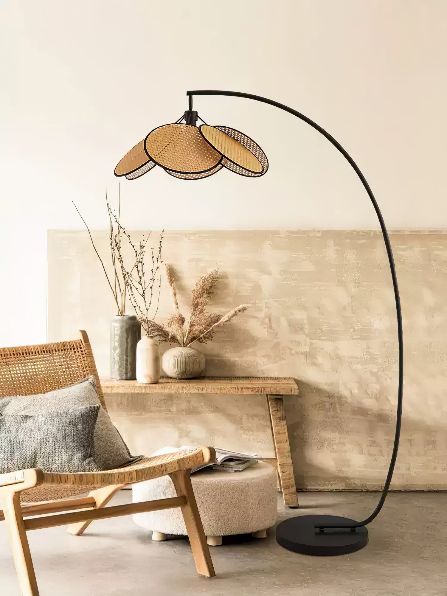 Торшер Rattan Bloom Arc