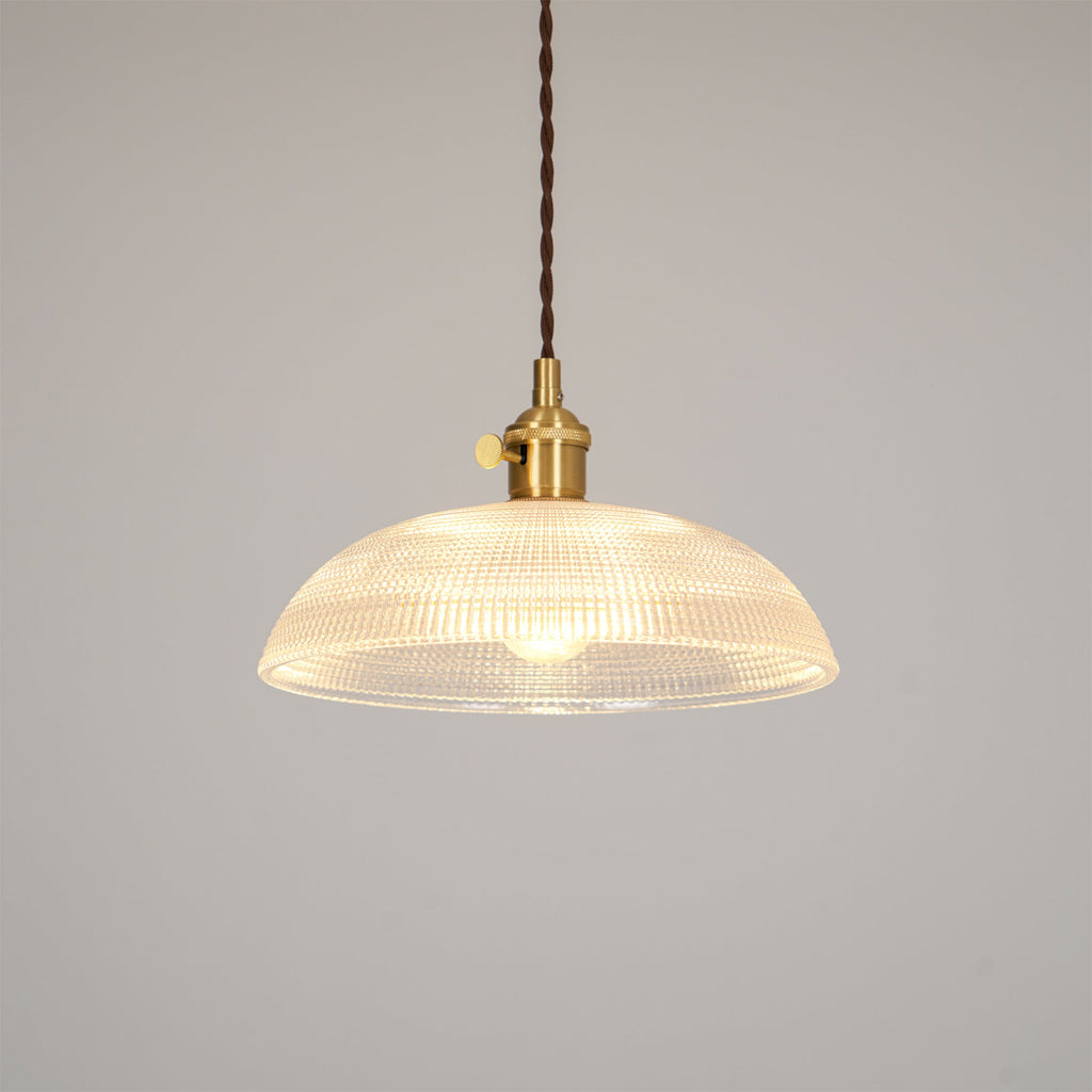 Ribbed Spiral Pendant Light