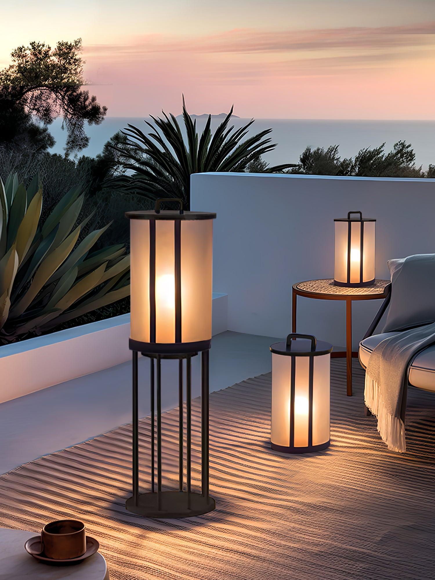 Round Pillar Acrylic Lantern Outdoor Lamp