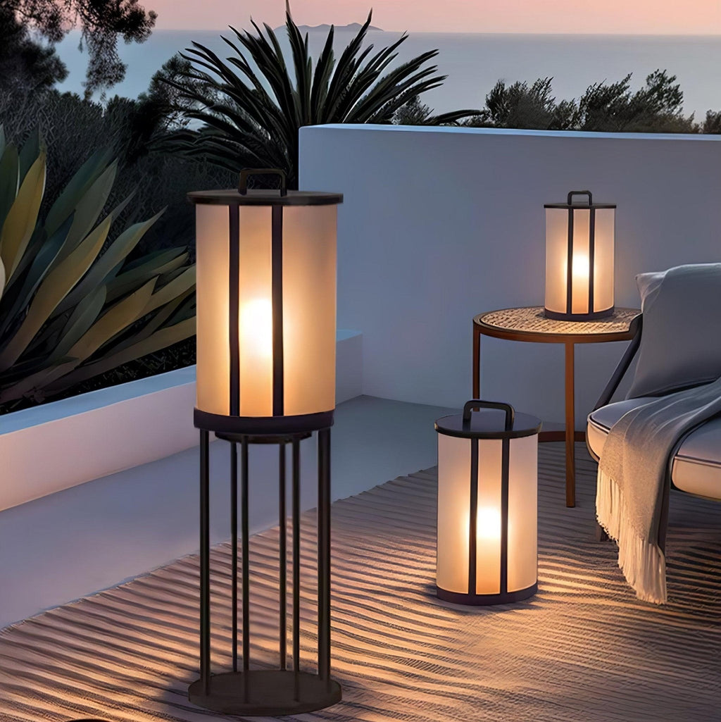 Round Pillar Acrylic Lantern Outdoor Lamp