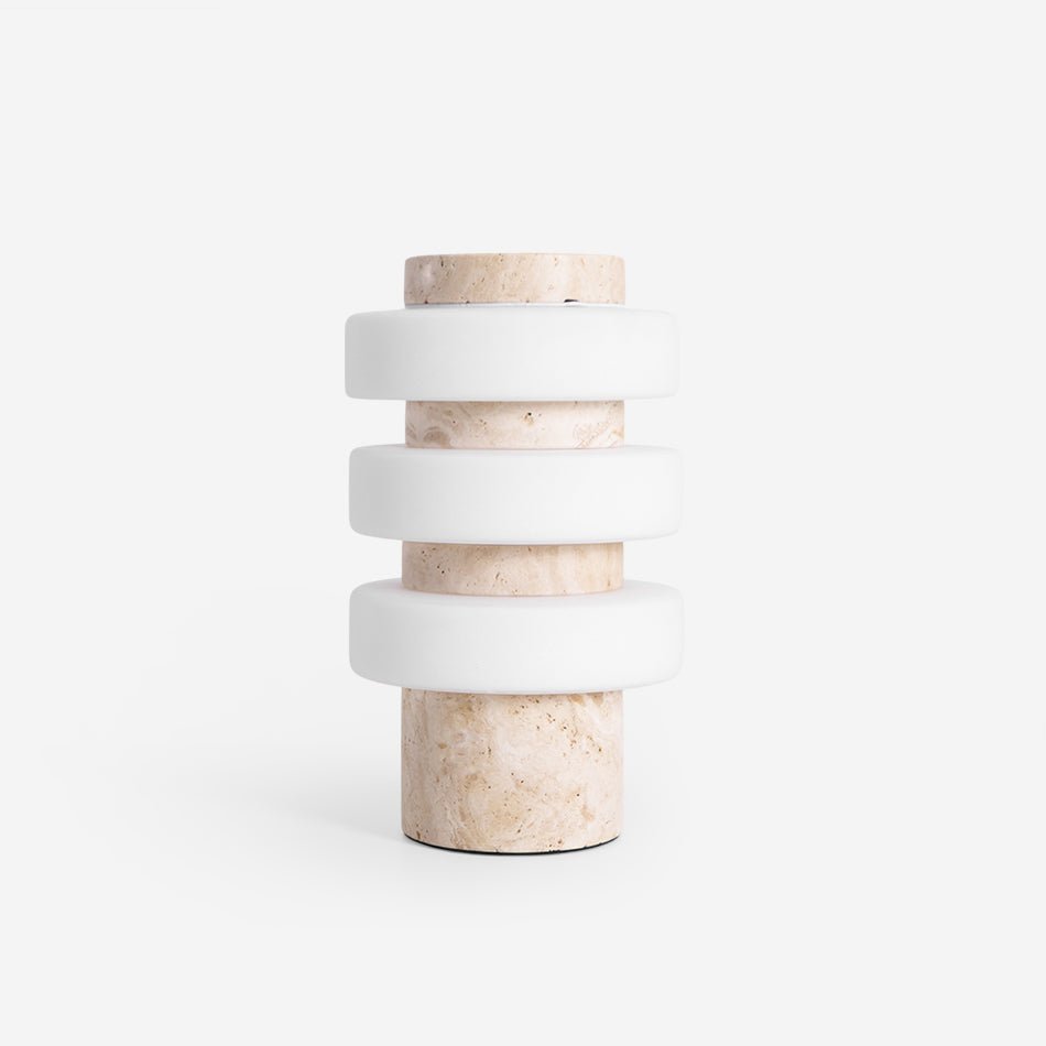 Saturn Travertine Table Lamp