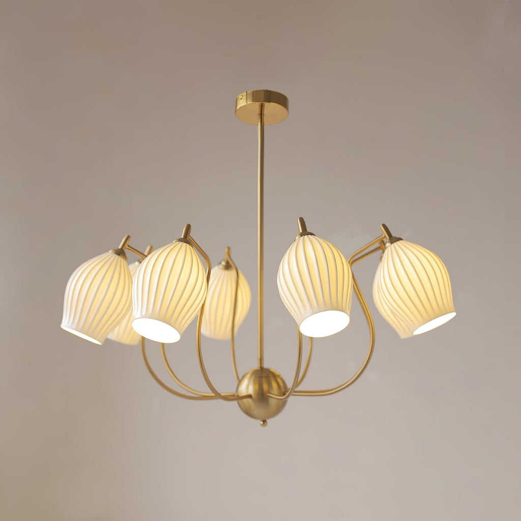 Ceramic Ribbed Chandelier - Vakkerlight
