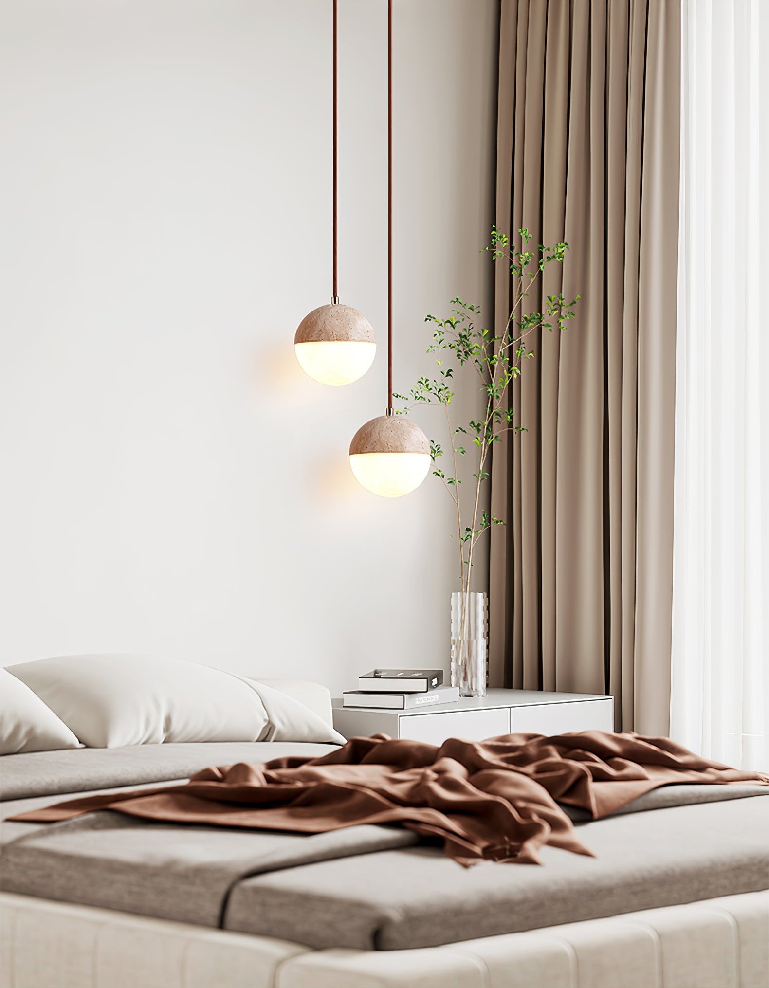 Soren Travertine Pendant Light