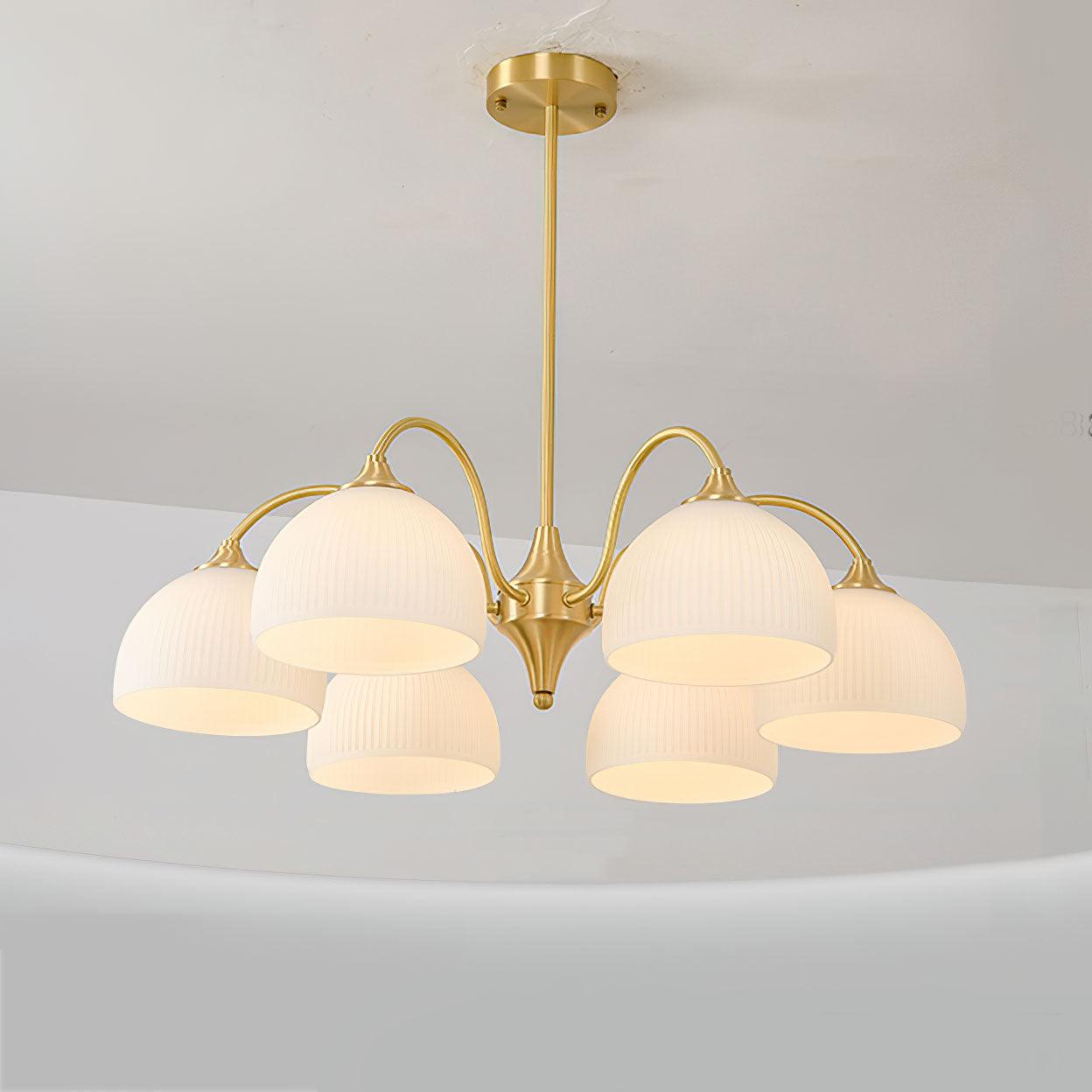 Striped Glass Bowl Chandelier - DEPRIMO