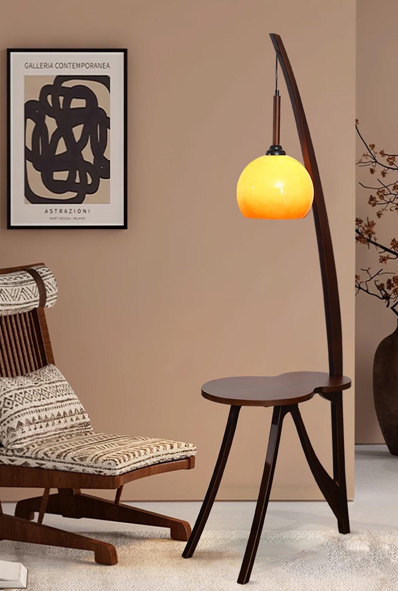Підлоговий світильник Arc Wood Hanging