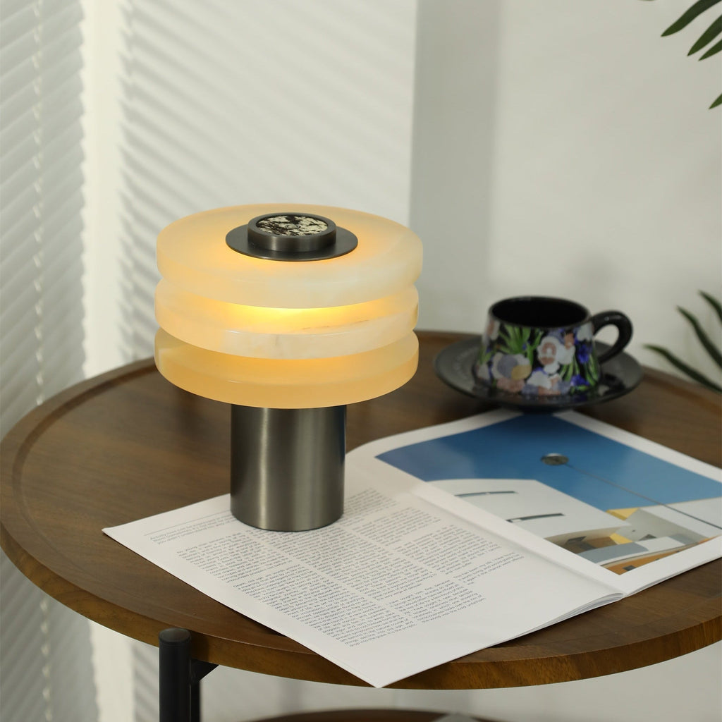Tiered Obelisk Alabaster Table Lamp