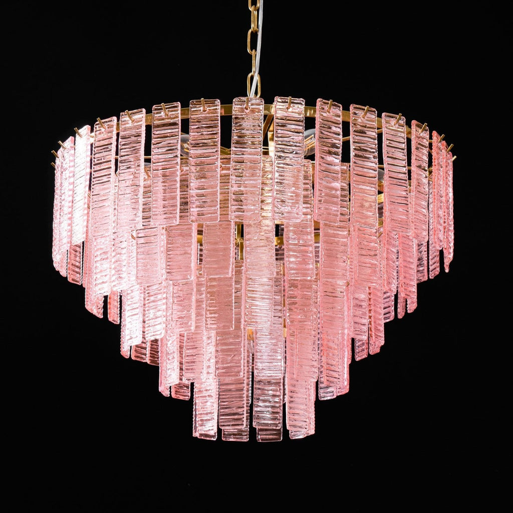 Розовая люстра Opalora Murano
