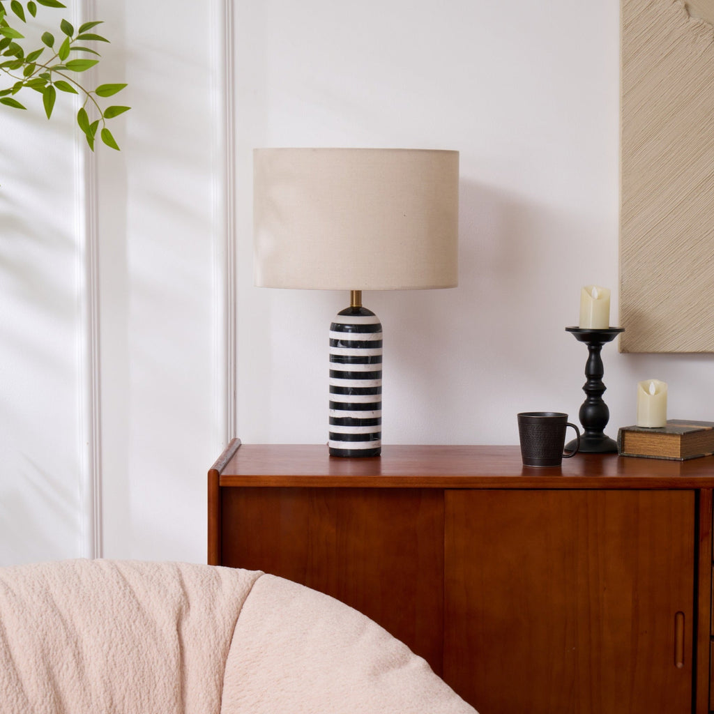 Tuxedo Marble Table Lamp