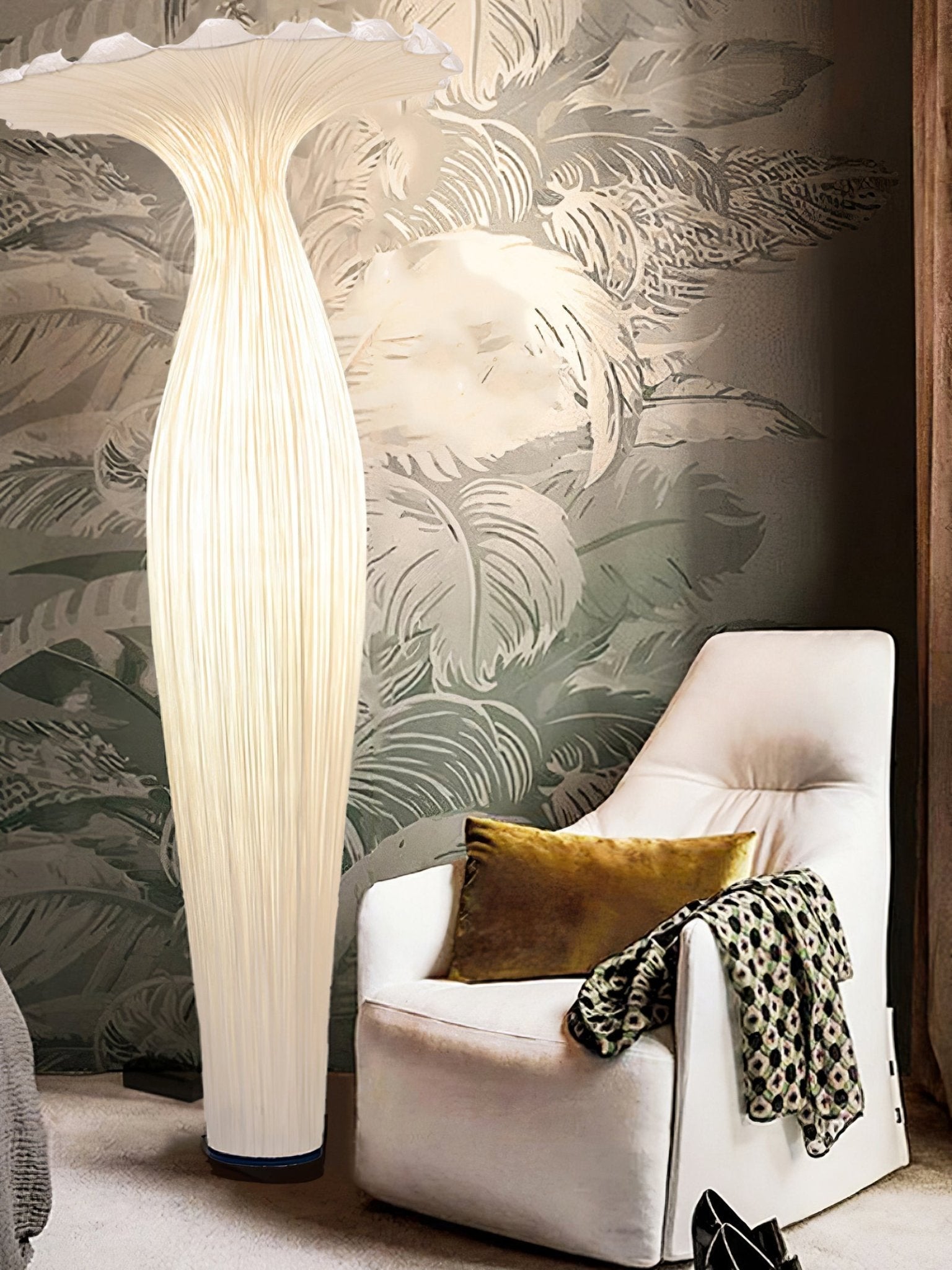Торшер "Ваза" з тканинним абажуром