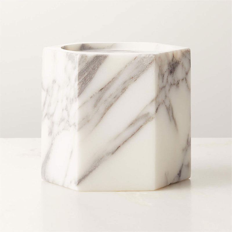 Vela Cube Marble Candle Holder - Vakkerlight