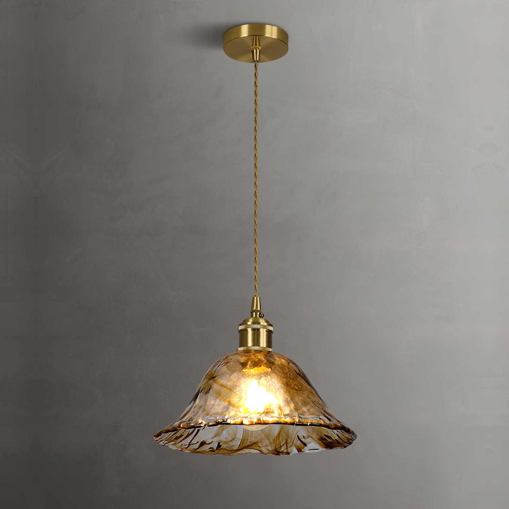 Vintage Brown Glass Pendant Light - DEPRIMO