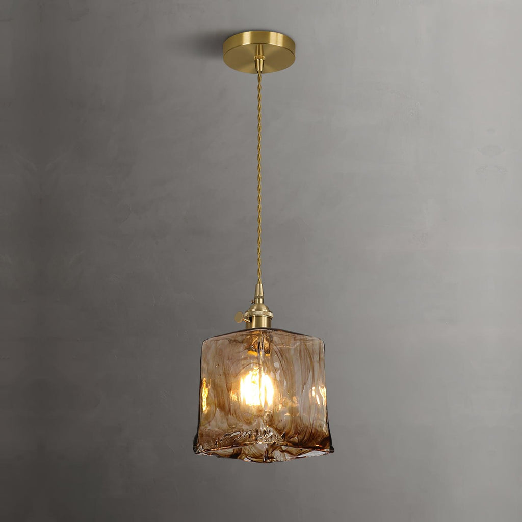Vintage Brown Glass Pendant Light - DEPRIMO