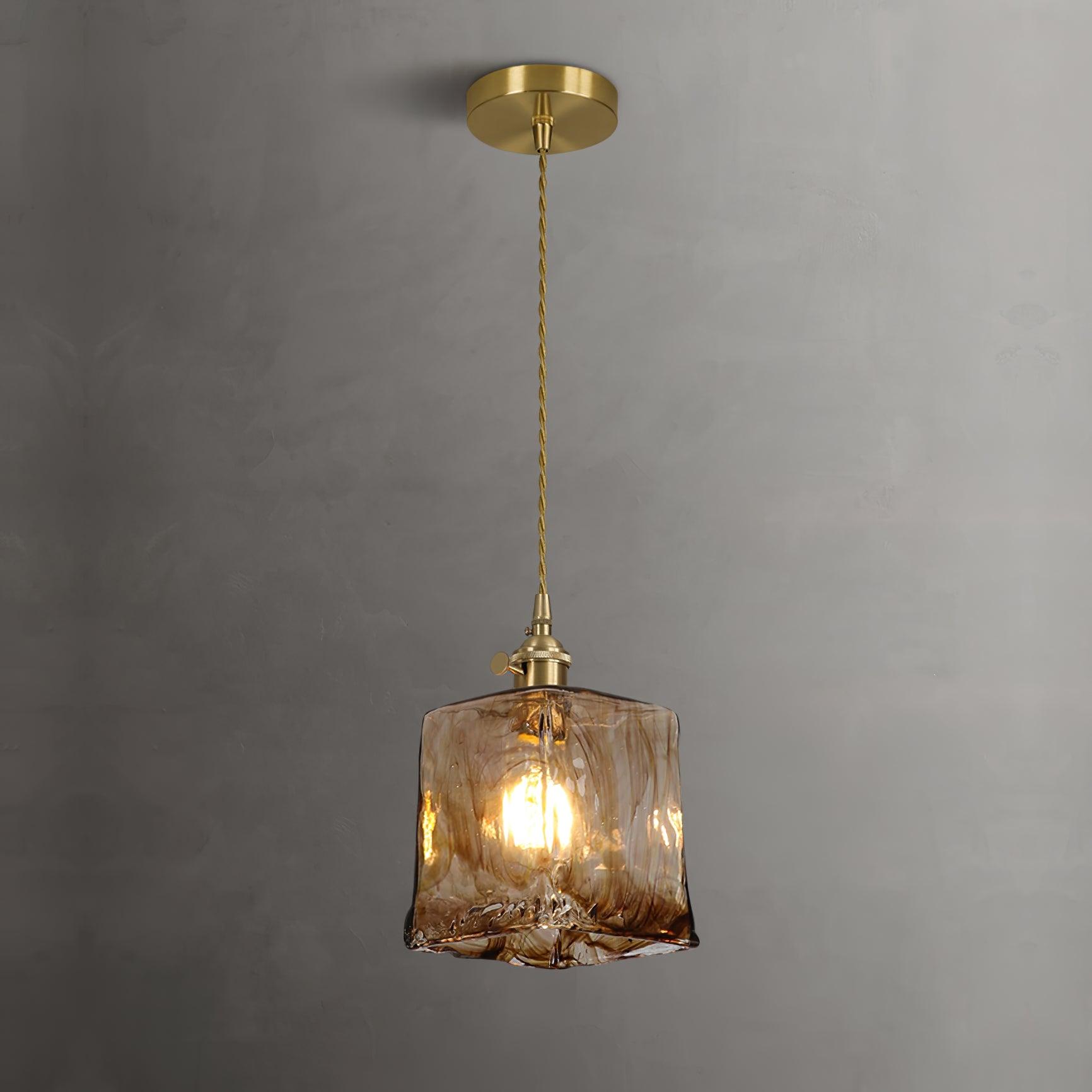 Vintage Brown Glass Pendant Light - DEPRIMO