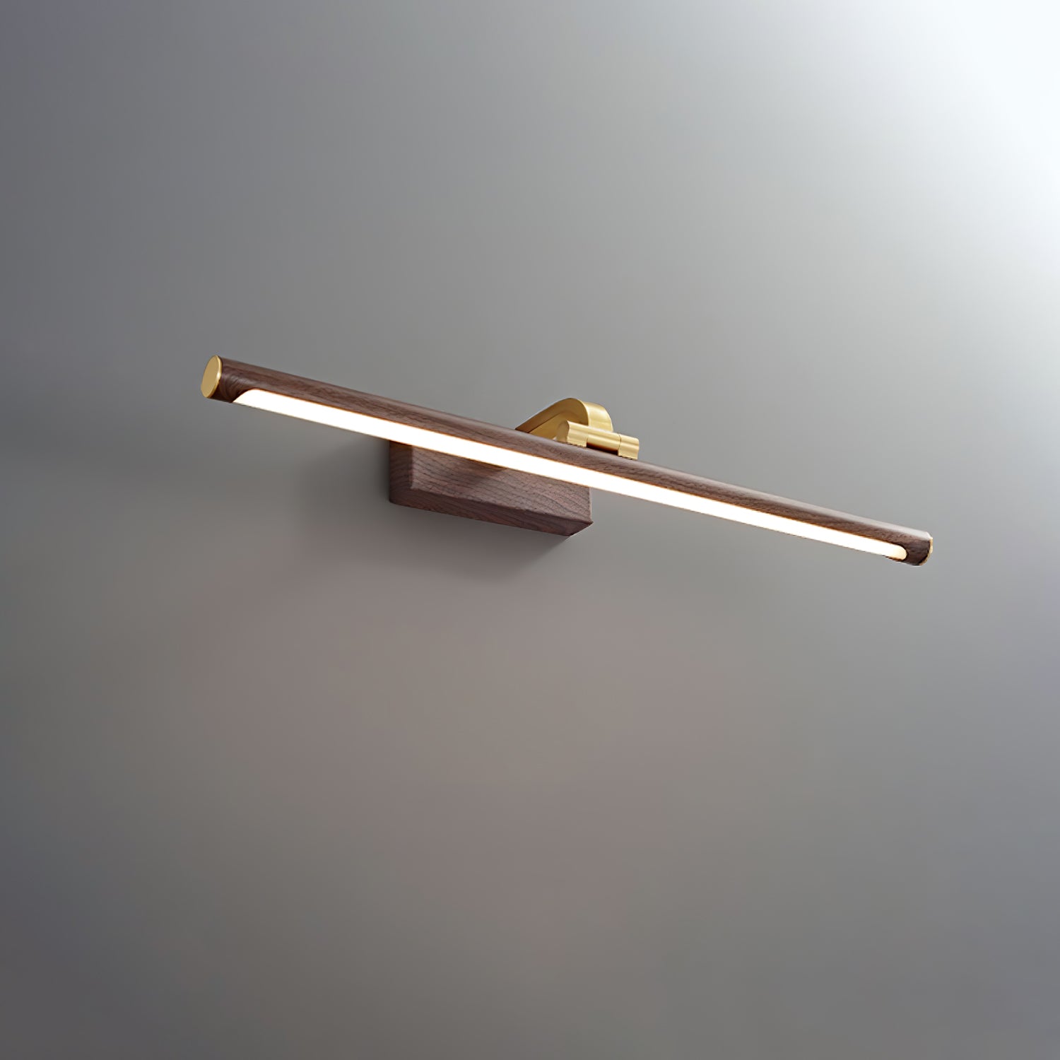 Walnut Color Linear LED Wall Light - DEPRIMO