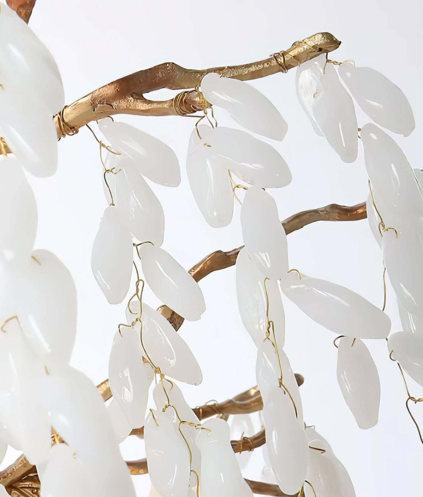 Латунная люстра «Ветвь белого нефрита»