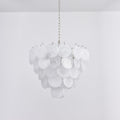 White Murano Disc Chandelier - DEPRIMO