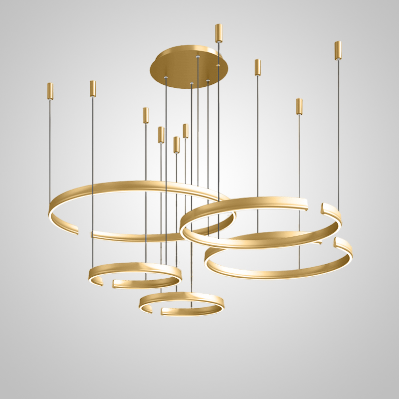 Підвісна люстра VEIKKO COMBO D45+45+65+65+85 Brass