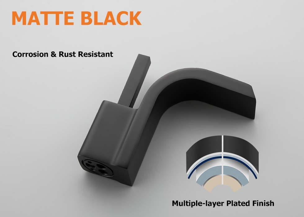 Змішувач для раковини в стилі Модерн Колір - Чорний Матеріал - Латунь SLAVGO 10487