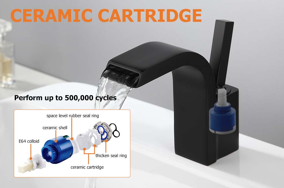 Змішувач для раковини в стилі Модерн Колір - Чорний Матеріал - Латунь SLAVGO 10487