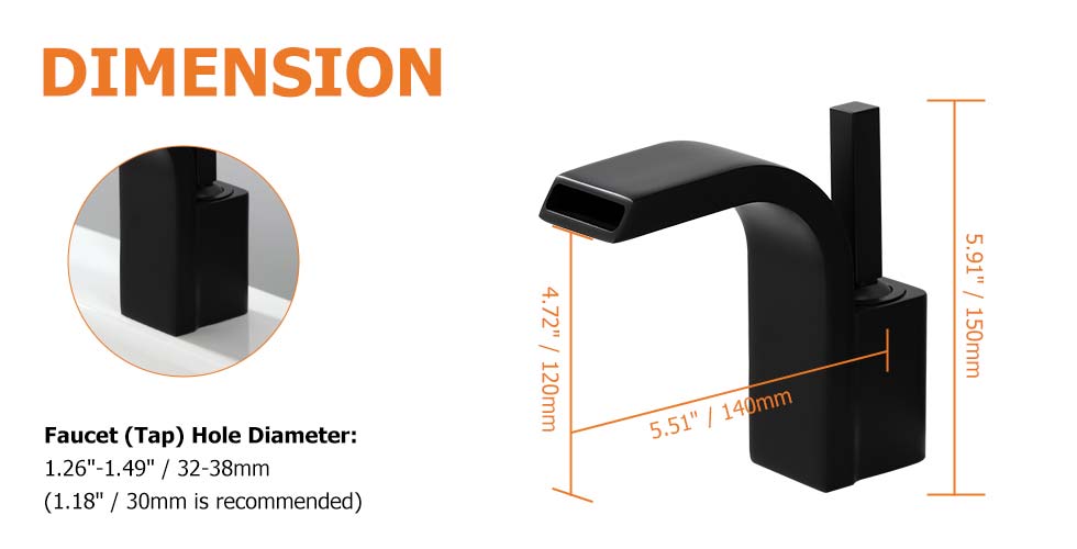 Змішувач для раковини в стилі Модерн Колір - Чорний Матеріал - Латунь SLAVGO 10487