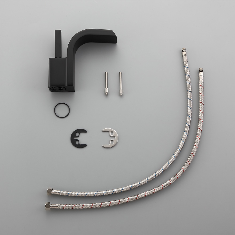 Змішувач для раковини в стилі Модерн Колір - Чорний Матеріал - Латунь SLAVGO 10487