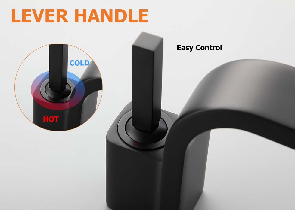 Змішувач для раковини в стилі Модерн Колір - Чорний Матеріал - Латунь SLAVGO 10487