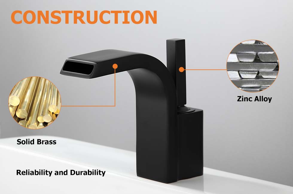 Змішувач для раковини в стилі Модерн Колір - Чорний Матеріал - Латунь SLAVGO 10487