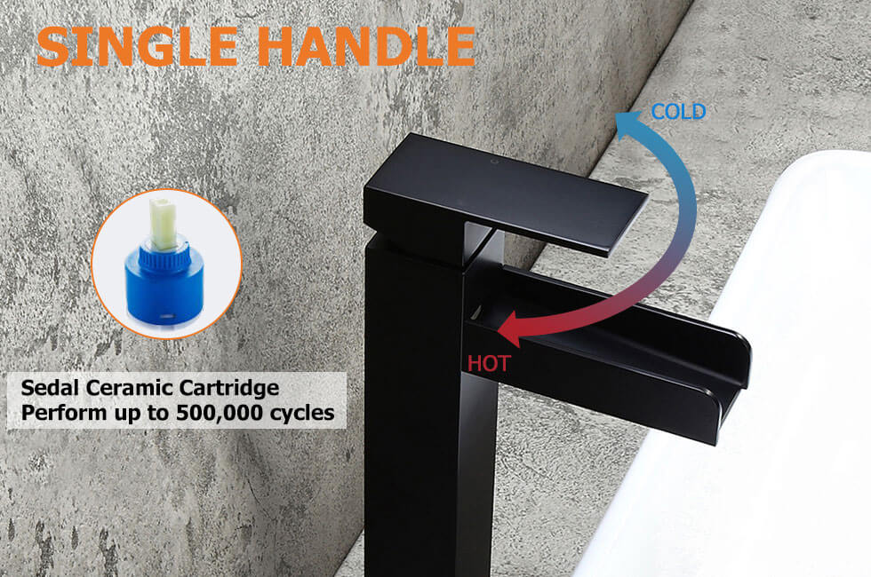 Змішувач для раковини в стилі Модерн Колір - Чорний Матеріал - Латунь SLAVGO 12878