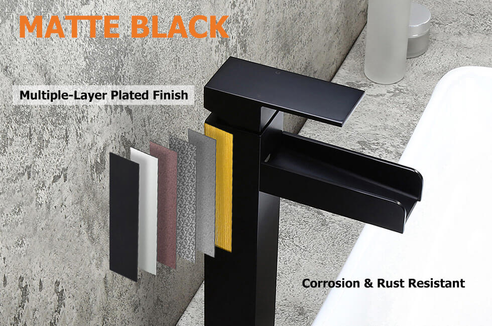 Змішувач для раковини в стилі Модерн Колір - Чорний Матеріал - Латунь SLAVGO 12878