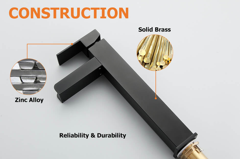 Змішувач для раковини в стилі Модерн Колір - Чорний Матеріал - Латунь SLAVGO 12878